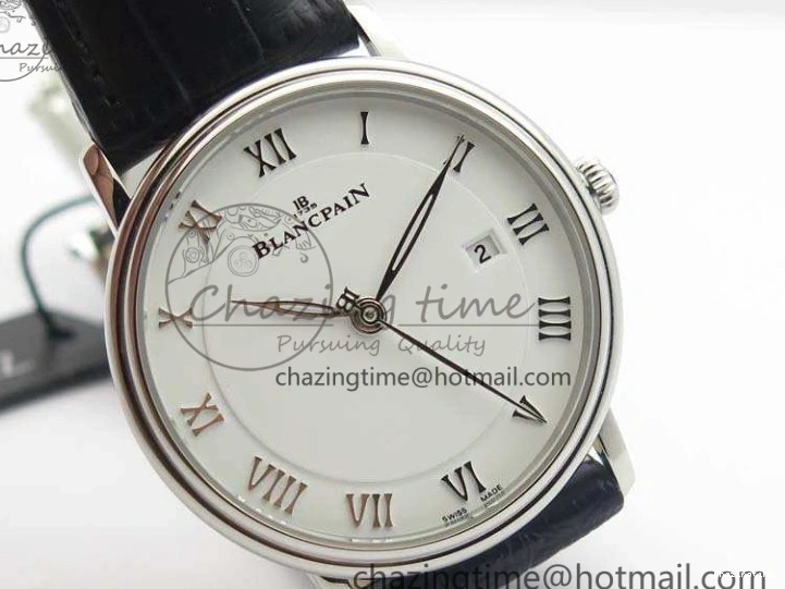 0326 Villeret 6651 SS ZF 1:1 Best Edition White Dial On Black Leather Strap A Practical 8098